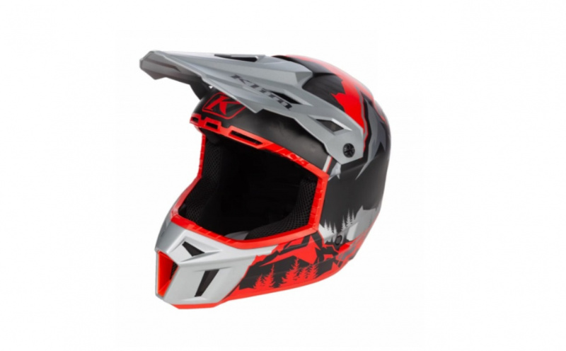 Шлем KLIM F3 CARBON HELMET - LG, XL, 2XL, DNA FIERY RED - MONUMENT GRAY
