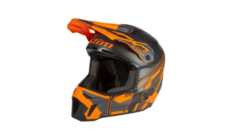Шлем KLIM F3 CARBON PRO HELMET - ASCENT ASPHALT - STRIKE ORANGE