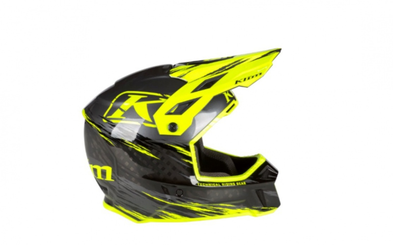 Шлем KLIM F3 CARBON PRO HELMET - THRASHED ASPHALT - HI-VIS